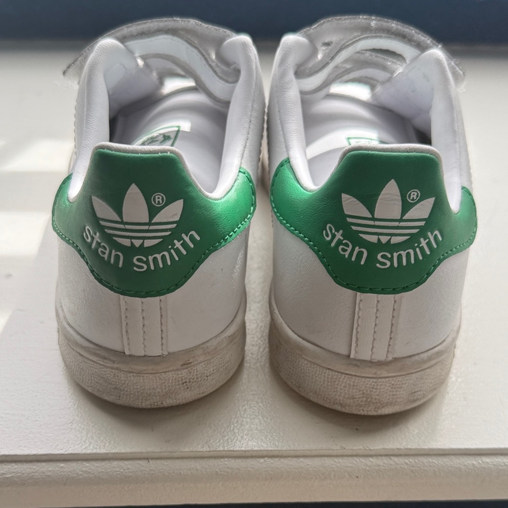 adidas Kids Stan Smith Sneakers in White and Green